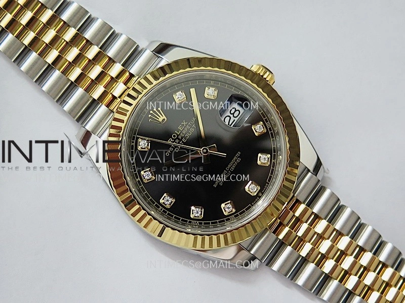 DateJust 41mm 126331 904 SS YG VF 1:1 Black Dial Diamond Marker On Jubilee Bracelet DD3235