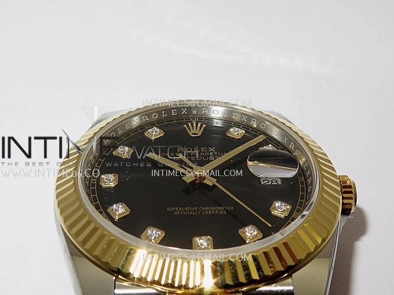 DateJust 41mm 126331 904 SS YG VF 1:1 Black Dial Diamond Marker On Jubilee Bracelet DD3235