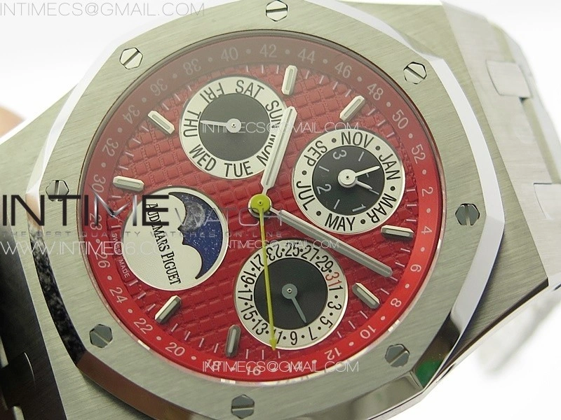 Royal Oak 41mm Complicated 26574 SS APSF 1:1 Best Edition Red Dial on SS Bracelet A5134 V2