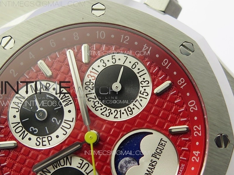 Royal Oak 41mm Complicated 26574 SS APSF 1:1 Best Edition Red Dial on SS Bracelet A5134 V2