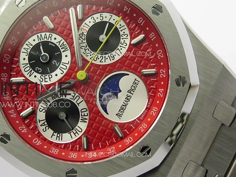 Royal Oak 41mm Complicated 26574 SS APSF 1:1 Best Edition Red Dial on SS Bracelet A5134 V2