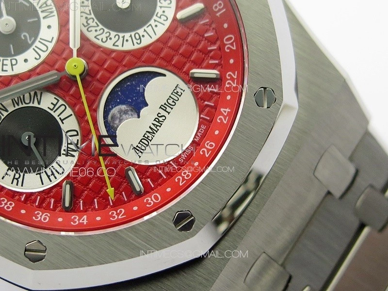 Royal Oak 41mm Complicated 26574 SS APSF 1:1 Best Edition Red Dial on SS Bracelet A5134 V2