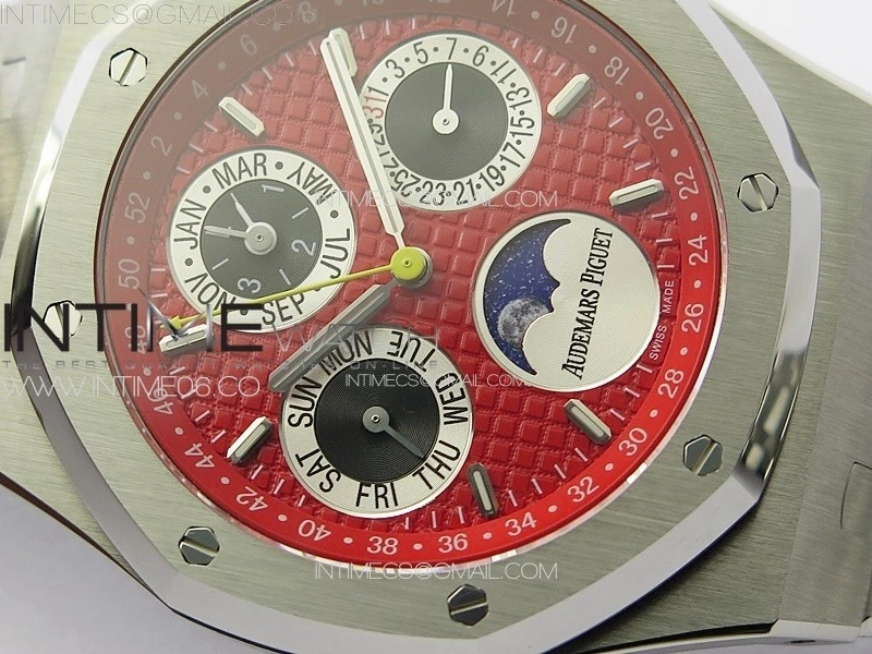Royal Oak 41mm Complicated 26574 SS APSF 1:1 Best Edition Red Dial on SS Bracelet A5134 V2