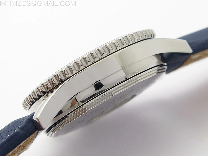 Navitimer 41mm SS B50 Best Edition SS Blue Dial Stick Markers on Blue Leather Strap A7750