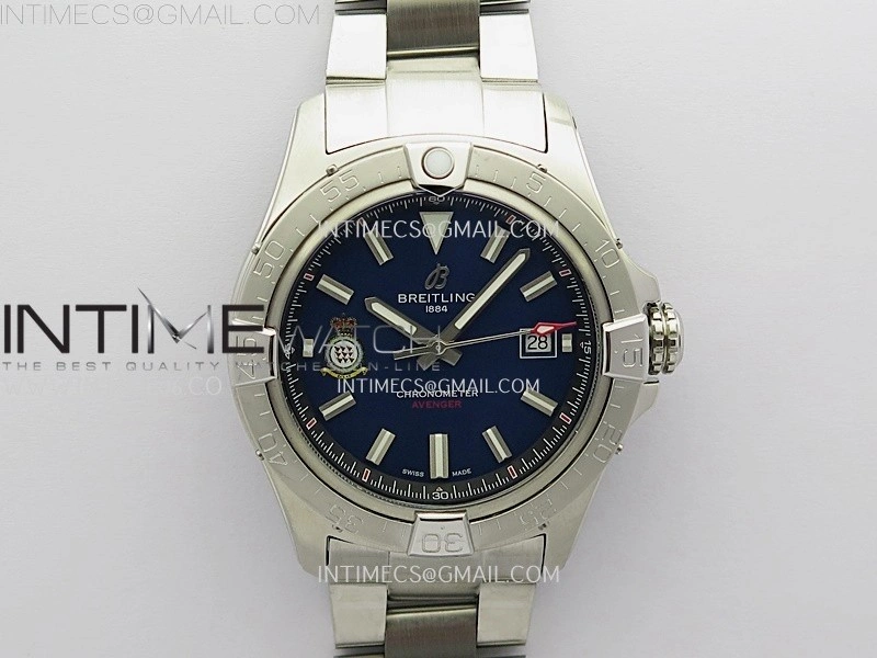 Avenger Chronometer 42mm Anniversary Edition SS BLSF 1:1 Best Version Blue Dial On SS Bracelet A2824