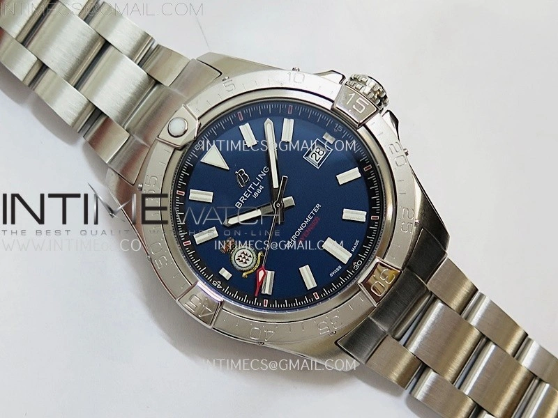 Avenger Chronometer 42mm Anniversary Edition SS BLSF 1:1 Best Version Blue Dial On SS Bracelet A2824