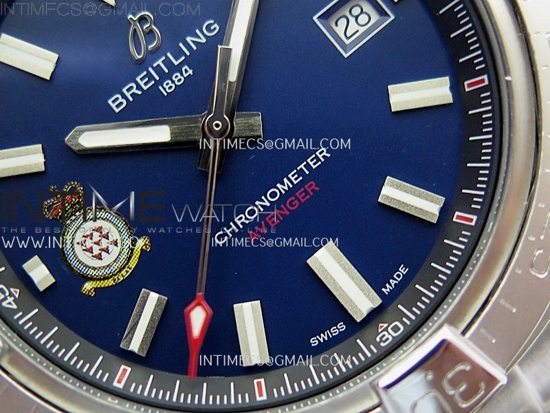 Avenger Chronometer 42mm Anniversary Edition SS BLSF 1:1 Best Version Blue Dial On SS Bracelet A2824