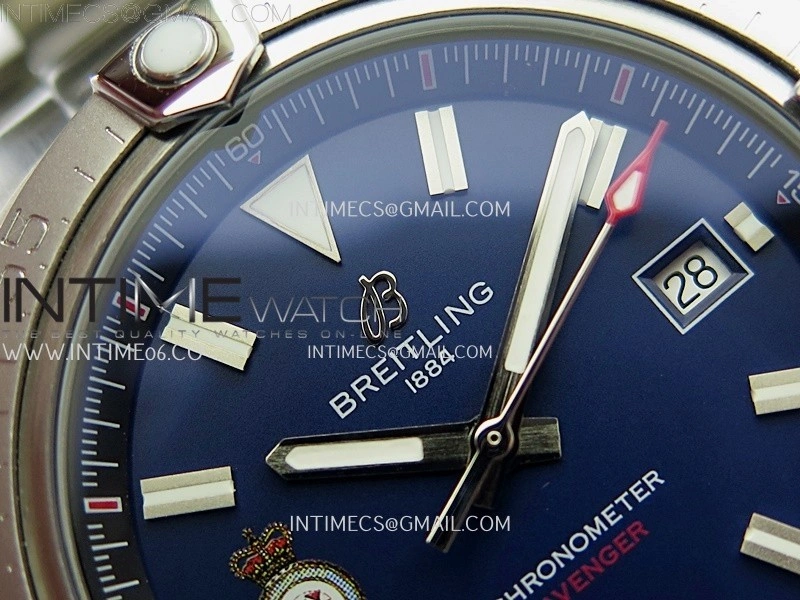 Avenger Chronometer 42mm Anniversary Edition SS BLSF 1:1 Best Version Blue Dial On SS Bracelet A2824