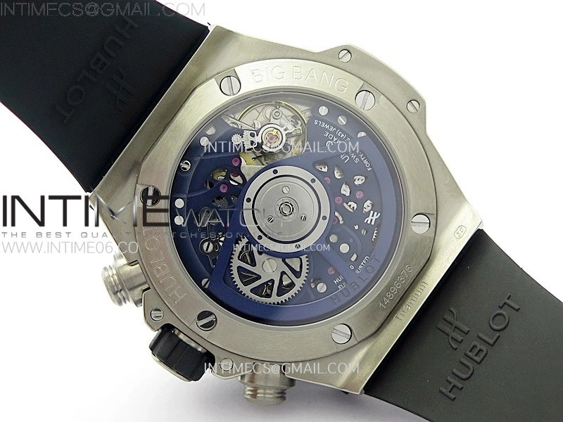 Hublot Big Bang Unico 42mm Titanium BBF 1:1 Best Edition Blue Skeleton Dial on Blue Rubber Strap A1280