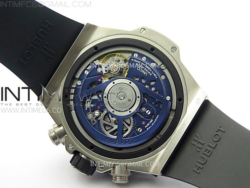 Hublot Big Bang Unico 42mm Titanium BBF 1:1 Best Edition Blue Skeleton Dial on Blue Rubber Strap A1280