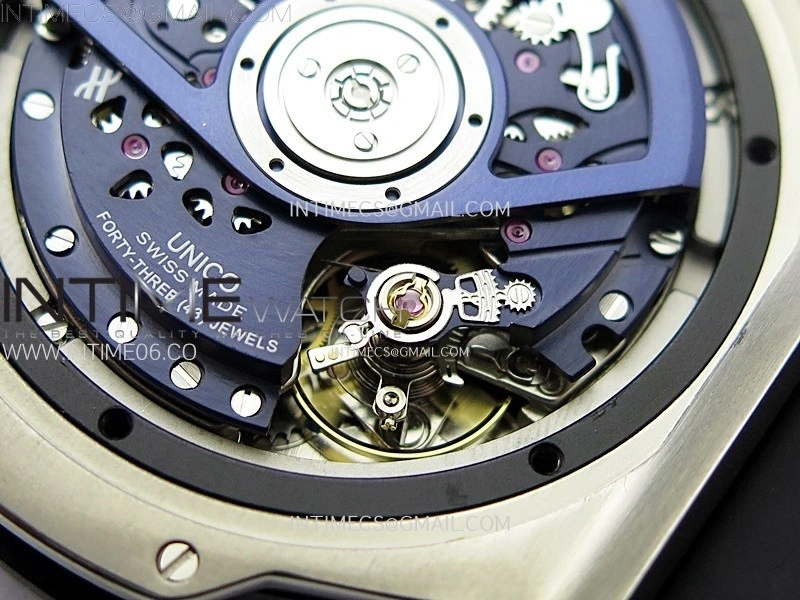 Hublot Big Bang Unico 42mm Titanium BBF 1:1 Best Edition Blue Skeleton Dial on Blue Rubber Strap A1280