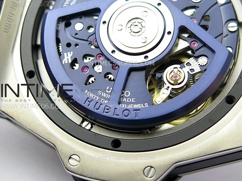 Hublot Big Bang Unico 42mm Titanium BBF 1:1 Best Edition Blue Skeleton Dial on Blue Rubber Strap A1280