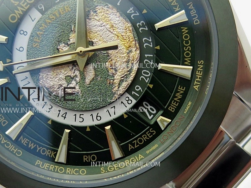 Aqua Terra 150M 43mm 24 Green Ceramic Bezel N1F 1:1 Best Edition Green Dial on SS Bracelet A8938