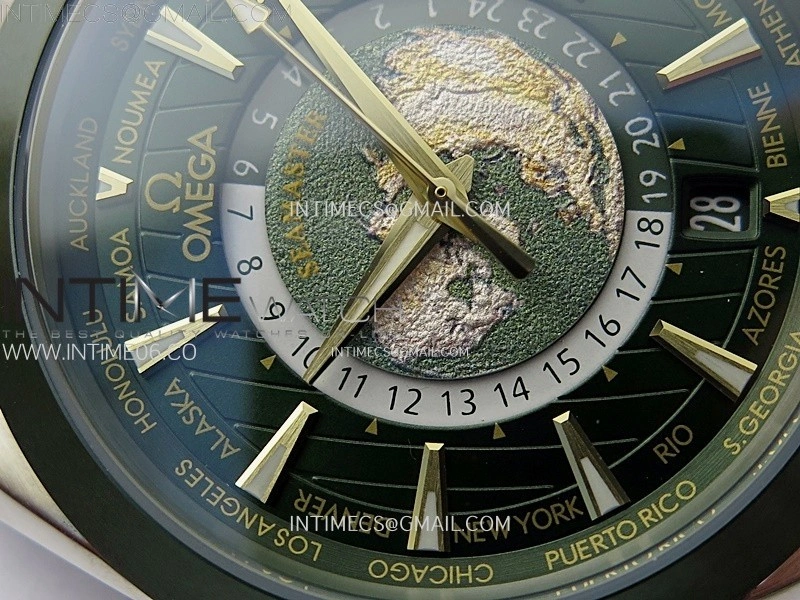 Aqua Terra 150M 43mm 24 Green Ceramic Bezel N1F 1:1 Best Edition Green Dial on SS Bracelet A8938