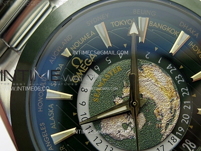 Aqua Terra 150M 43mm 24 Green Ceramic Bezel N1F 1:1 Best Edition Green Dial on SS Bracelet A8938