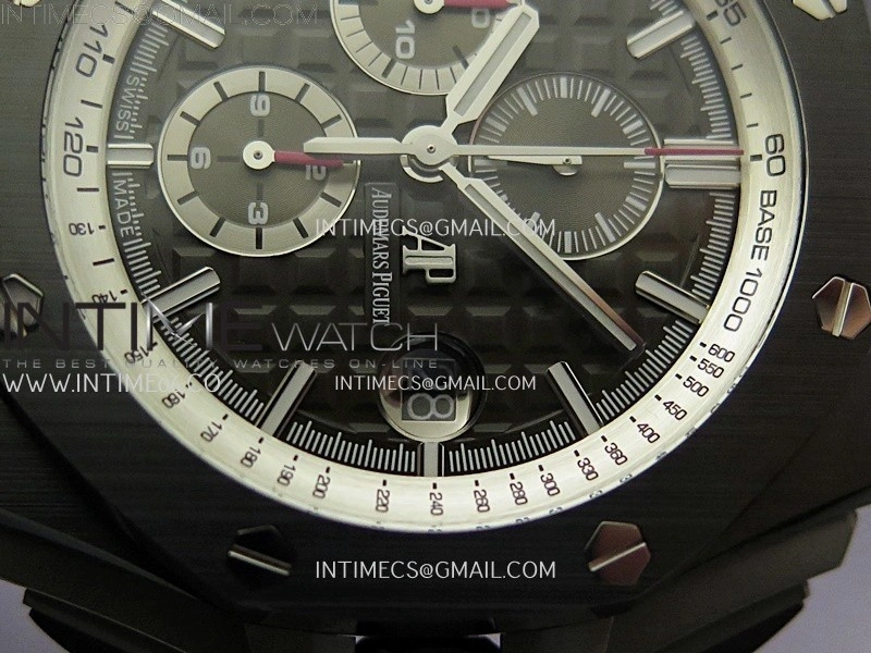 Royal Oak Offshore 44mm Black Ceramic SS TKF 1:1 Best Edition Gray Dial on Black Rubber Strap A3126