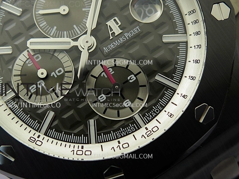 Royal Oak Offshore 44mm Black Ceramic SS TKF 1:1 Best Edition Gray Dial on Black Rubber Strap A3126
