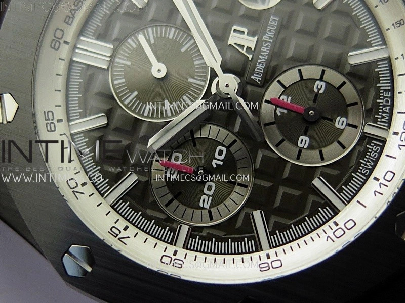 Royal Oak Offshore 44mm Black Ceramic SS TKF 1:1 Best Edition Gray Dial on Black Rubber Strap A3126