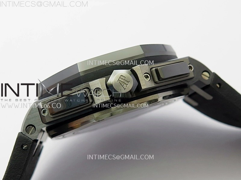 Royal Oak Offshore 44mm Black Ceramic SS TKF 1:1 Best Edition Gray Dial on Black Rubber Strap A3126
