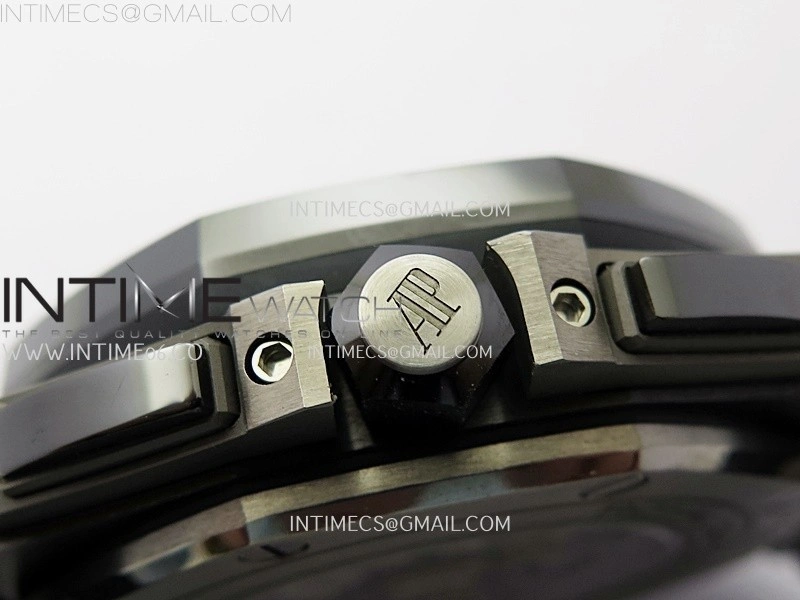 Royal Oak Offshore 44mm Black Ceramic SS TKF 1:1 Best Edition Gray Dial on Black Rubber Strap A3126