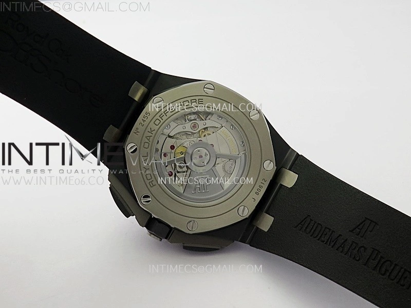 Royal Oak Offshore 44mm Black Ceramic SS TKF 1:1 Best Edition Gray Dial on Black Rubber Strap A3126