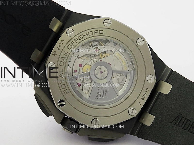 Royal Oak Offshore 44mm Black Ceramic SS TKF 1:1 Best Edition Gray Dial on Black Rubber Strap A3126