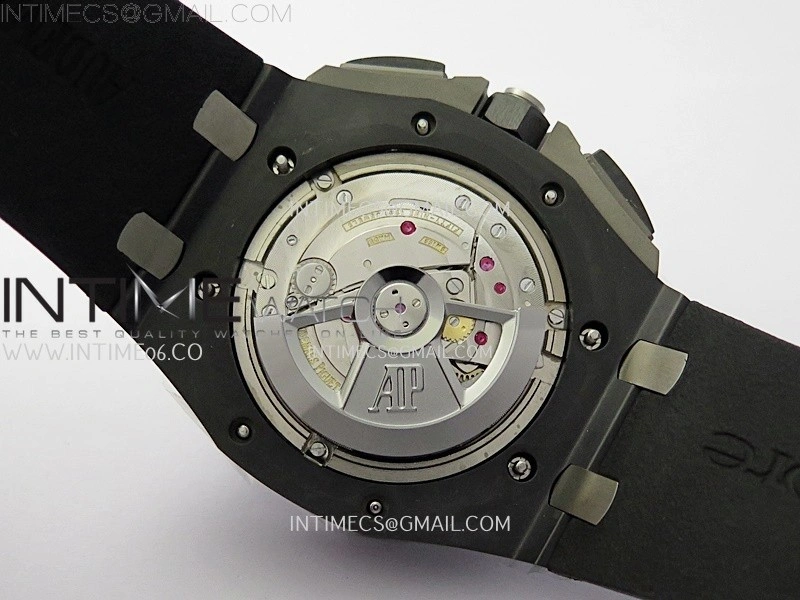 Royal Oak Offshore 44mm Black Ceramic SS TKF 1:1 Best Edition Gray Dial on Black Rubber Strap A3126