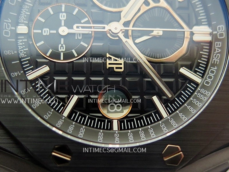 Royal Oak Offshore 44mm Black Ceramic TKF 1:1 Best Edition Black RG Dial on Black Rubber Strap A3126