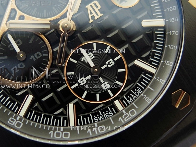 Royal Oak Offshore 44mm Black Ceramic TKF 1:1 Best Edition Black RG Dial on Black Rubber Strap A3126