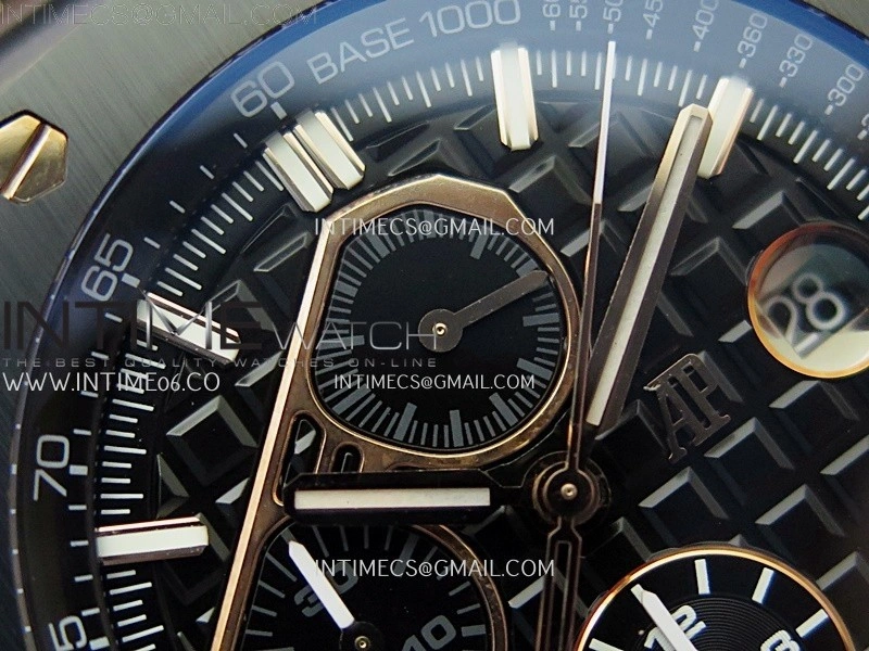 Royal Oak Offshore 44mm Black Ceramic TKF 1:1 Best Edition Black RG Dial on Black Rubber Strap A3126