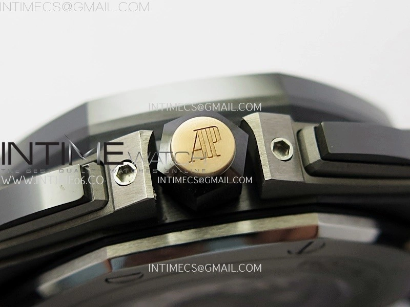 Royal Oak Offshore 44mm Black Ceramic TKF 1:1 Best Edition Black RG Dial on Black Rubber Strap A3126