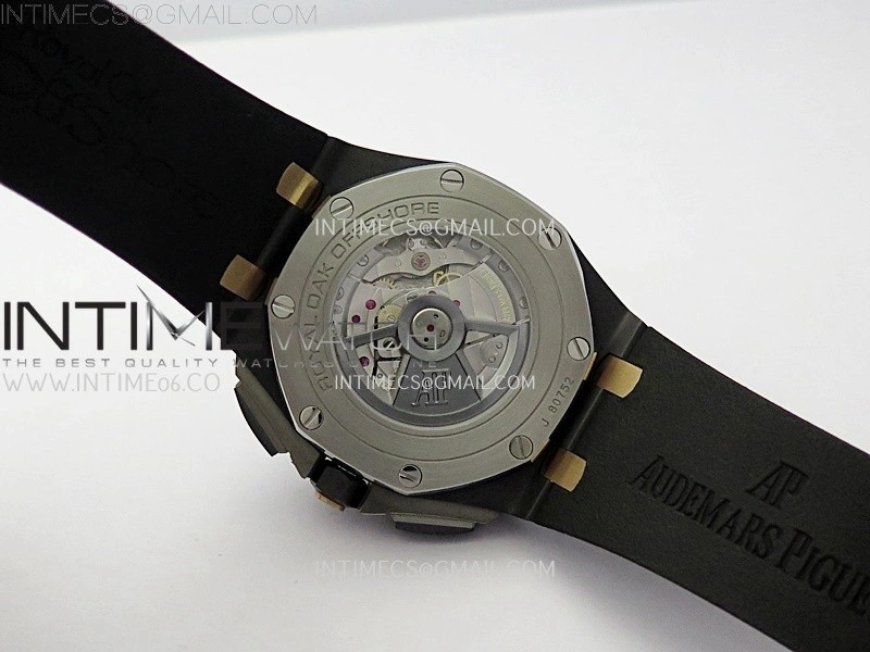 Royal Oak Offshore 44mm Black Ceramic TKF 1:1 Best Edition Black RG Dial on Black Rubber Strap A3126