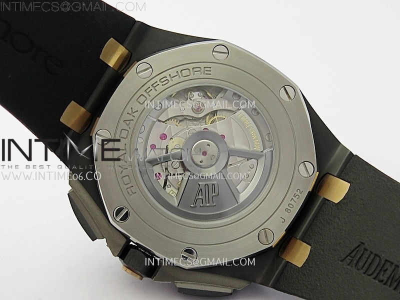 Royal Oak Offshore 44mm Black Ceramic TKF 1:1 Best Edition Black RG Dial on Black Rubber Strap A3126