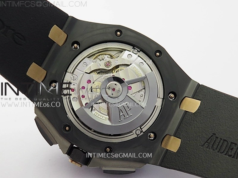 Royal Oak Offshore 44mm Black Ceramic TKF 1:1 Best Edition Black RG Dial on Black Rubber Strap A3126