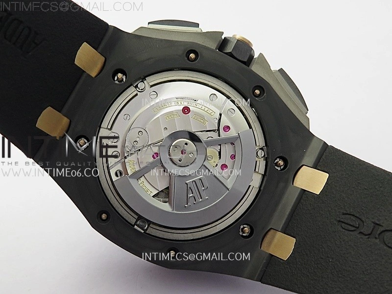 Royal Oak Offshore 44mm Black Ceramic TKF 1:1 Best Edition Black RG Dial on Black Rubber Strap A3126