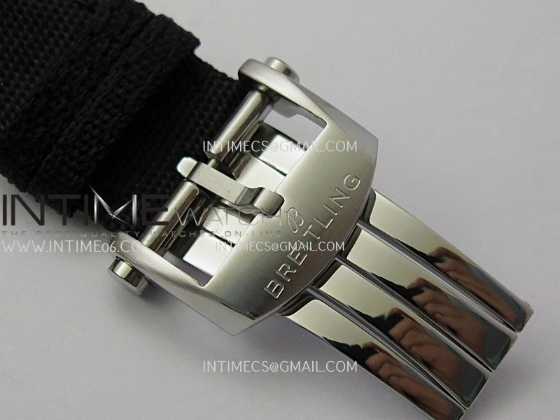 Avenger Chronometer 45mm Red GMT Hand SS B50F 1:1 Best Edition Black Dial On Black Nylon Strap A2836