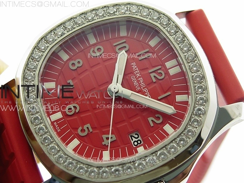 Aquanaut 5067A SS PPF 1:1 Best Edition Red Textured Dial on Red Rubber Strap RONDA Quartz