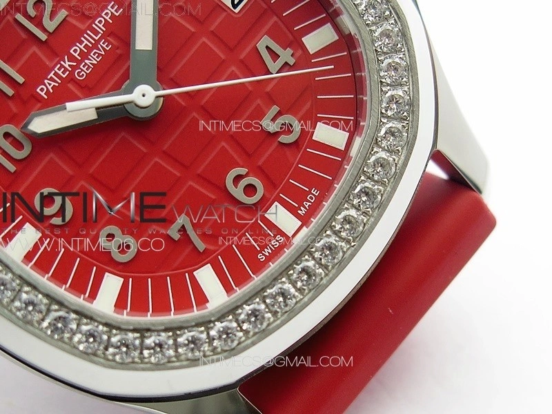 Aquanaut 5067A SS PPF 1:1 Best Edition Red Textured Dial on Red Rubber Strap RONDA Quartz