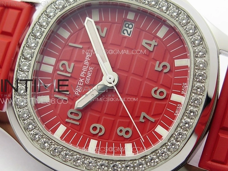 Aquanaut 5067A SS PPF 1:1 Best Edition Red Textured Dial on Red Rubber Strap RONDA Quartz