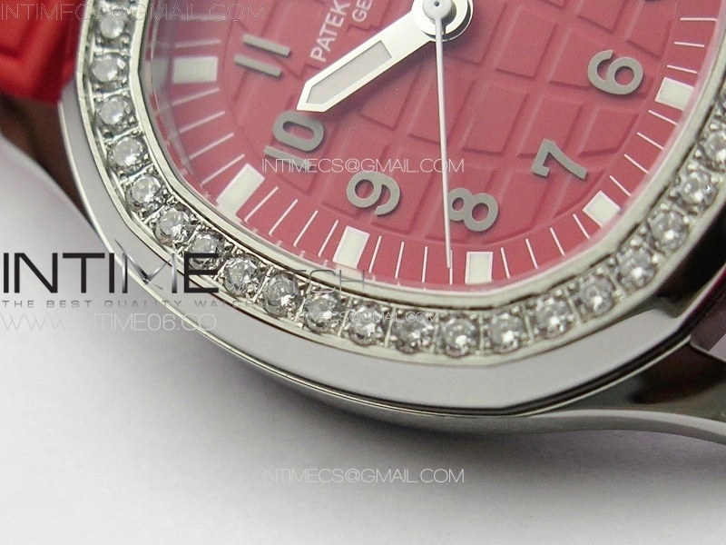 Aquanaut 5067A SS PPF 1:1 Best Edition Red Textured Dial on Red Rubber Strap RONDA Quartz