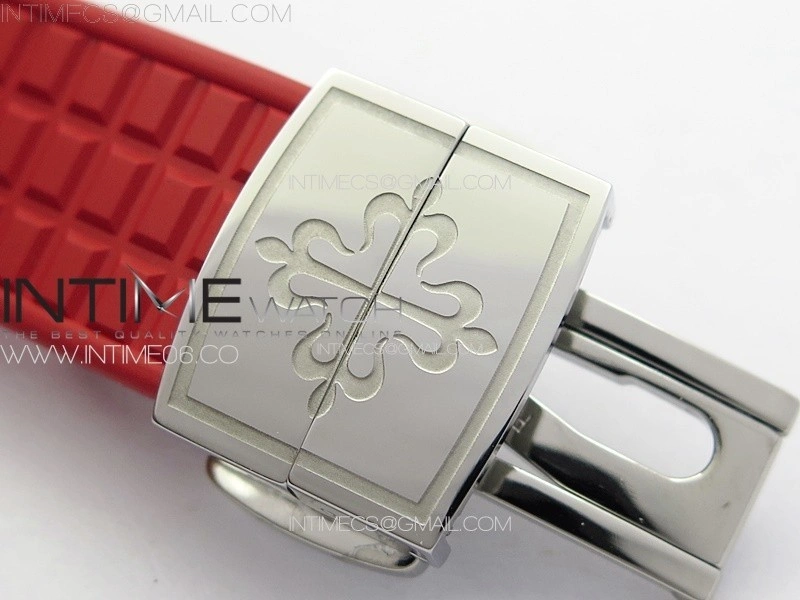 Aquanaut 5067A SS PPF 1:1 Best Edition Red Textured Dial on Red Rubber Strap RONDA Quartz