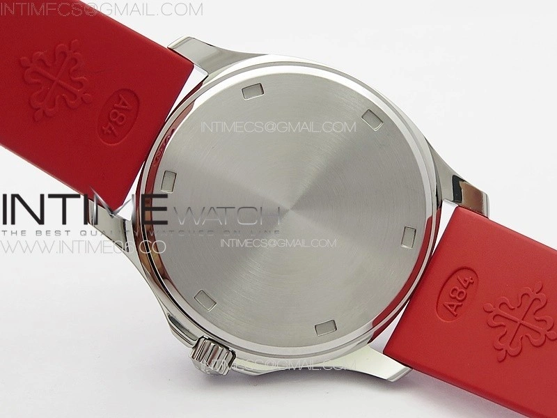Aquanaut 5067A SS PPF 1:1 Best Edition Red Textured Dial on Red Rubber Strap RONDA Quartz