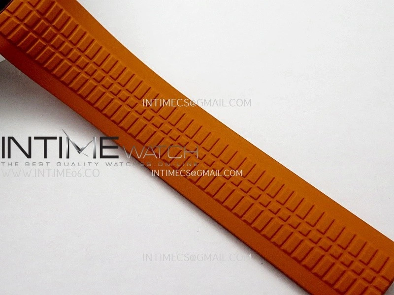Aquanaut 5167 SS DDF 1:1 Best Edition Black Dial On Orange Rubber Strap Super Clone DD324