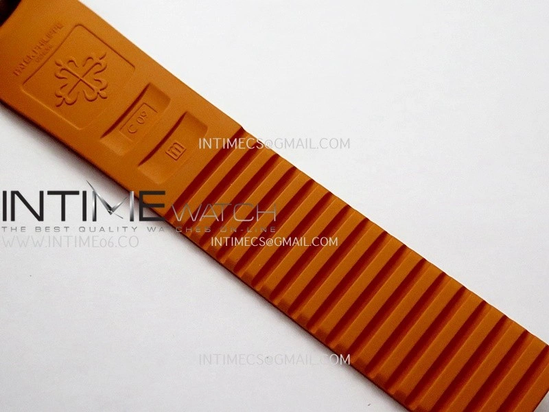 Aquanaut 5167 SS DDF 1:1 Best Edition Black Dial On Orange Rubber Strap Super Clone DD324