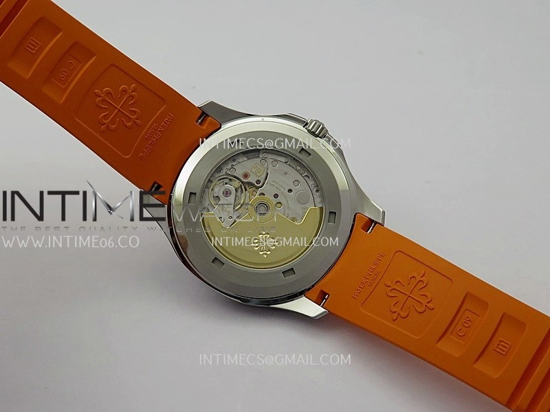 Aquanaut 5167 SS DDF 1:1 Best Edition Black Dial On Orange Rubber Strap Super Clone DD324