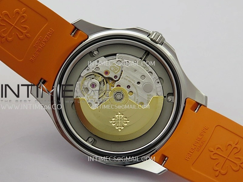 Aquanaut 5167 SS DDF 1:1 Best Edition Black Dial On Orange Rubber Strap Super Clone DD324