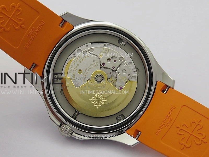 Aquanaut 5167 SS DDF 1:1 Best Edition Black Dial On Orange Rubber Strap Super Clone DD324