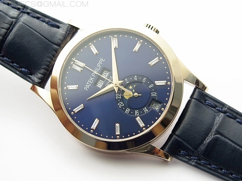 Annual Calendar Complications 5396 RG GRF Best Edition Blue dial T Crystal Markers on Blue leather strap A324