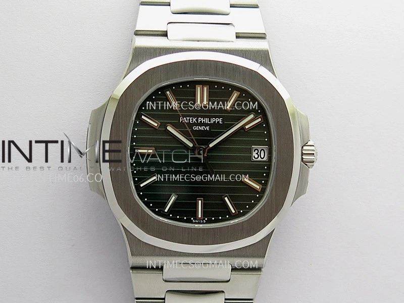 Nautilus 5711 1A SS VF 1:1 Best Edition Green Textured Dial On SS Bracelet Super Clone 324