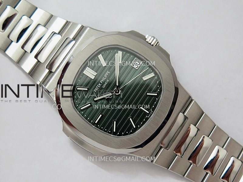 Nautilus 5711 1A SS VF 1:1 Best Edition Green Textured Dial On SS Bracelet Super Clone 324